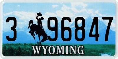WY license plate 396847