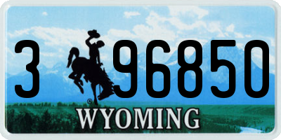 WY license plate 396850