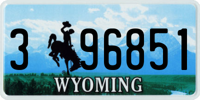 WY license plate 396851