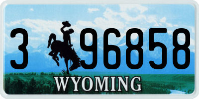 WY license plate 396858