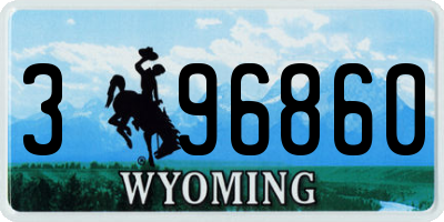 WY license plate 396860