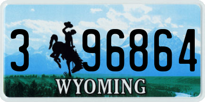 WY license plate 396864