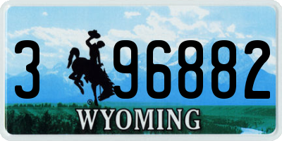 WY license plate 396882