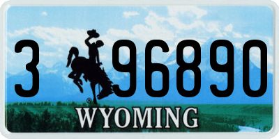WY license plate 396890