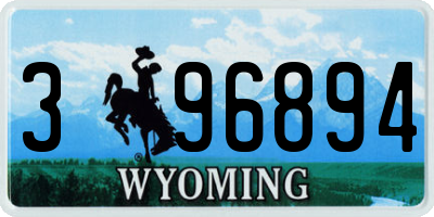 WY license plate 396894