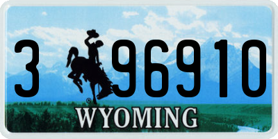 WY license plate 396910