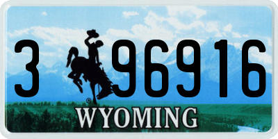 WY license plate 396916