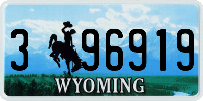 WY license plate 396919