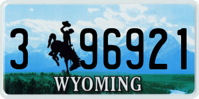 WY license plate 396921