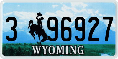 WY license plate 396927