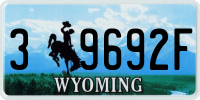 WY license plate 39692F