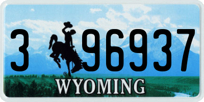 WY license plate 396937