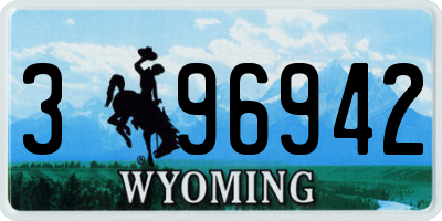 WY license plate 396942