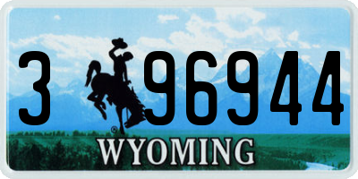 WY license plate 396944