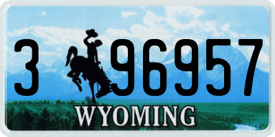 WY license plate 396957