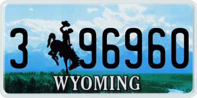 WY license plate 396960