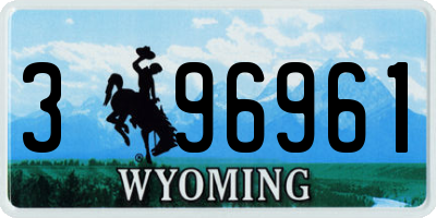 WY license plate 396961