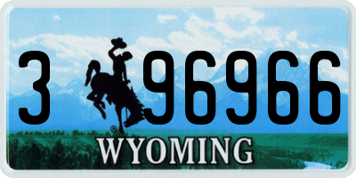 WY license plate 396966