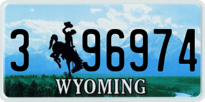 WY license plate 396974
