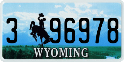 WY license plate 396978