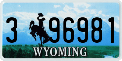 WY license plate 396981