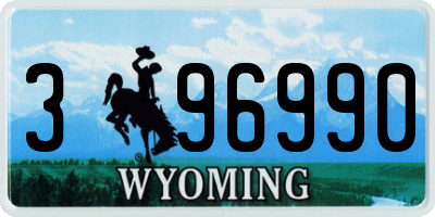 WY license plate 396990