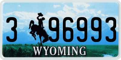 WY license plate 396993
