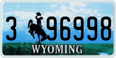 WY license plate 396998