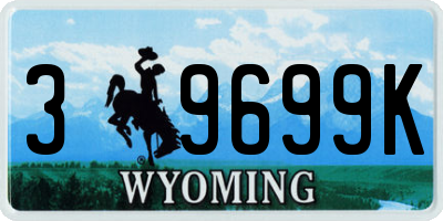 WY license plate 39699K