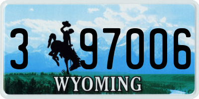WY license plate 397006