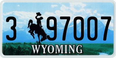 WY license plate 397007