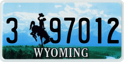WY license plate 397012