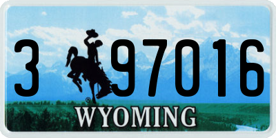 WY license plate 397016