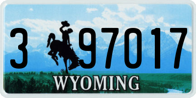 WY license plate 397017