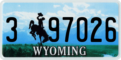 WY license plate 397026