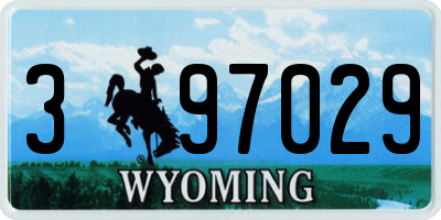 WY license plate 397029