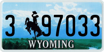 WY license plate 397033