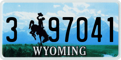 WY license plate 397041