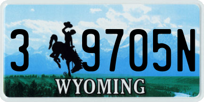 WY license plate 39705N