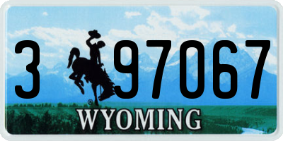WY license plate 397067