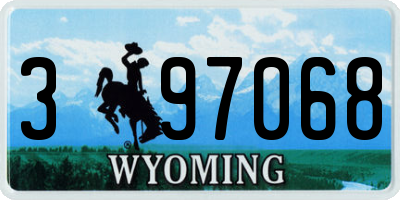 WY license plate 397068