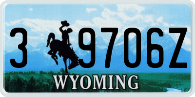 WY license plate 39706Z