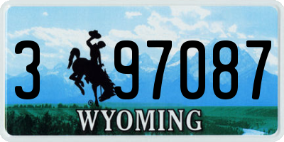 WY license plate 397087