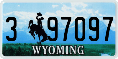 WY license plate 397097