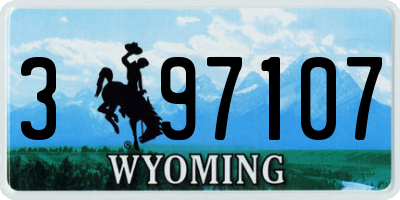 WY license plate 397107