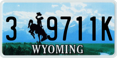 WY license plate 39711K