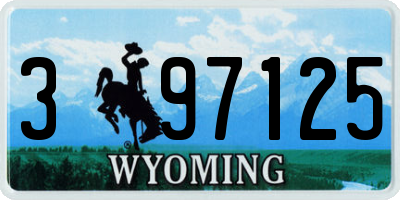 WY license plate 397125