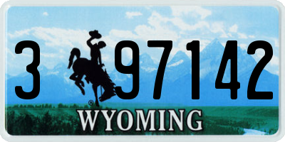 WY license plate 397142