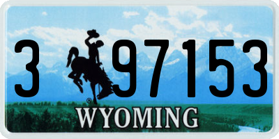 WY license plate 397153