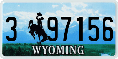 WY license plate 397156